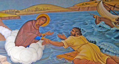 La Vergine Maria salva un marinaio naufragato, Cipro da Cypriot